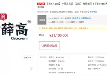 钟薛高创始人回应商标等被拍卖2110万元：我也好奇谁买了，希望买家善待这个牌子
New